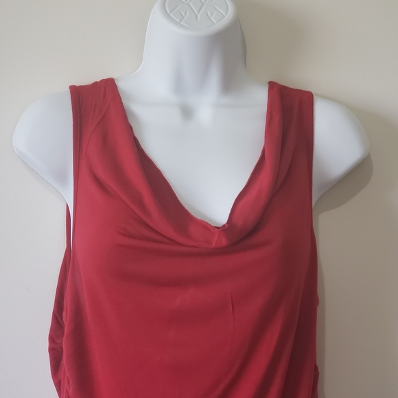 Apostrophe Ladies Blouse Size Large Red Sleeveless Gathered Casual Party - Picture 4 of 10